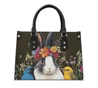 AINUOEY Femme Sacs à main imprimés Sacs à Bandouliere Portés épaule Feminin Cabas Original PU Cuir 40111 1pc ensemble Noir V2