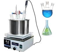 AiODiO Agitateur magnétique Chauffant électrique Bain Eau Huile 3L-220V | Affichage numérique, 2450 tr/min, 5-300°C, plaque inox pour laboratoire.