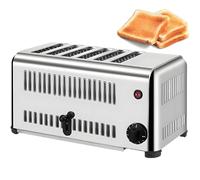 AiODiO Grille-Pain électrique Commercial 2240 W à Fentes, 2 Modes, en Acier Inoxydable, avec minuterie de 5 Minutes, idéal pour Les toasts, Les sandwichs et Le Pain de Viande. 6Slots