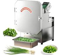 AiODiO Hachoir électrique à oignons Verts 200 W, Usage Professionnel, Acier Inoxydable, diamètre de Coupe réglable de 1,5 à 35 mm, capacité de 150 kg/h, 700 TR/Min 220V