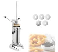 AiODiO Machine à Churros Manuelle 2/3 l, Machine à Churros Manuelle Professionnelle, Seau Amovible, avec 5 moules, équipement pour Snacks, pour Restaurant/hôtel/Maison 3L