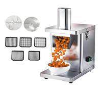 AiODiO Machine à découper en dés en Acier Inoxydable, Coupe-légumes Professionnelle, Coupe-Carottes, Pommes de Terre et oignons en Cubes granulés, avec Lames et moules à dés de 6/8/10/12/15 mm 220v