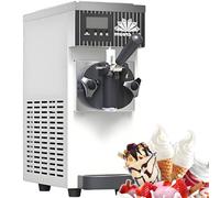 AiODiO Machine à Glace Commerciale Mono-Parfum, Appareil à Dessert de comptoir, trémie de 2,5 L, débit de 4 à 5 L/h, Panneau LED, Nettoyage Automatique,pour Restaurants et commerces. White-110V