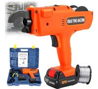 AiODiO Machine à Lier Automatique, cintreuse de Barres d'armature portative, avec boîte à Outils et 2 Batteries Rechargeables, Temps de nouage de 0,8 s,pour Le Secteur du bâtiment 8-34mm