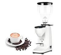 AiODiO Moulin à café électrique, 19 réglages précis, meules Plates de 60 mm, écran LED, Support avec Entonnoir Amovible, pour Expresso et méthode Douce. White