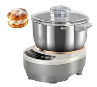 AiODiO Pétrin en Acier Inoxydable, mélangeur à Farine Portable, minuterie par Micro-Ordinateur, Panneau Tactile Frontal, Fermentation à 25-38 °C, pour la pâtisserie Maison 5L