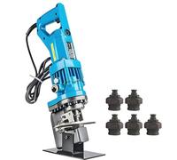 AiODiO Presse hydraulique de poinçonnage, perforatrice hydraulique électrique 1800 W, poinçonneuse d'angle pour Acier, avec 5 Matrices, pour plaques de Fer, Aluminium et cuivre Anglesteel