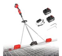 AiODiO Règle vibrante pour béton, règle vibrante sans Fil pour béton Humide, Moteur sans balais, 9 Vitesses, 3000-6000 TR/Min, pour la Construction de Routes 1.8m-2*Battery