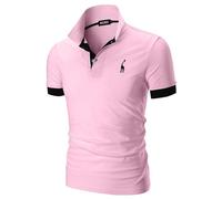 AIOIDI Polo Coton à Manches Courtes pour Homme avec Broderie Girafe Rugby T-Shirt