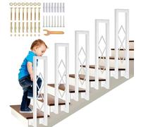 AIOJXHY Main Courante d'escalier Intérieure, Blanc Rampe Escalier en Forme de U avec Diamant Modèle, Installation latérale, Fer Forgé Garde Corps pour Villas, Loft, Balcons (85cm)