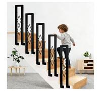 AIOJXHY Rampe Escalier en Forme de U, Montage Latéral, avec Motif Diamant, Fer Tube Carré, Intérieur Extérieur (95cm)