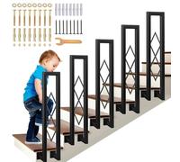 AIOJXHY Rampe Escalier Intérieur en U avec Motif de Diamant, Fer Tube Carré Garde-Corps avec Pose Iatérale, Moderne Main Courante pour Grenier, Villa, Extérieur (100cm)