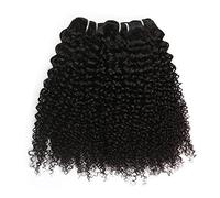 Aiokrtse Extensions de cheveux humains péruviens vierges crépus bouclés 100 % cheveux humains 25,4 cm, 30,5 cm, 35,6 cm, couleur naturelle