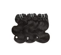 Aiokrtse - Paquets de cheveux brésiliens Cheveux ondulés- Cheveux vierges brésiliens - Paquets de tissage de cheveux 100% humains - Couleur noire naturelle - 3 pièces de 8 pouces - 150 grammes.