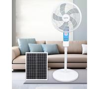 Aioneer 16 inch 35W Stand Fan Rechargeable Solar Stand Fan,Solar Ceiling Fan Energy-Efficient Cooling w/Solar Panel,4-Speeds Floor Fan