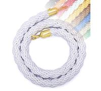 Aioneer 1M to 3M Retractable Barrier Rope in 11 Colors, Queue Management with Hooks for Posts, Stanchions, Visitor Guidance in Hotels, Durable Safety Rope with S-White-2.5M
