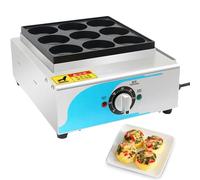 Aioneer 9 Hole Egg Burger Machine, Commercial Electric Heating Red Bean Cake Machine, 50-300℃ Safe Temperature Control Rapid Heating, Non-Stick Omelette Maker, for Fried Eggs Bur
