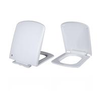 Aioneer Abattant WC carré avec façade arrondie, mécanisme d'abaissement automatique, charnière facile à dégagement rapide, fixation par le haut, installation facile, remplacement de l'abattant de