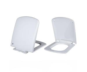 Aioneer Abattant WC carré avec façade arrondie, mécanisme d'abaissement automatique, charnière facile à dégagement rapide, fixation par le haut, installation facile, remplacement de l'abattant de