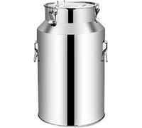 Aioneer Bidon À Lait Robuste en Acier Inoxydable 201, 5 À 88 L, Seau À Lait, Bouteille À Vin, Pot À Lait, Baril À Huile, Boîte À Thé, Pichet Fourre-Tout avec Couvercle Hermétique-48L