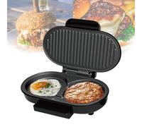 Aioneer Commercial Mini Steak Machine,750 W Panini Sandwich Maker, Burger Omelette Machine with Non-Stick Coating, Automatic Temperature Control and Drip Tray, for Hamburge Sandw