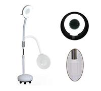 Aioneer Creative Craft Magnifying Glass 8X LED Magnifier Clip Floor Standing Lamp,360°Swivel Base Adjustable Arm with Gooseneck Reading Magnifying Glass- for Beauty, Salon, Tatto