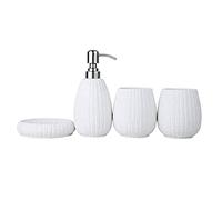 Aioneer Distributeur De Savon, Distributeur De Lotion, Ensemble D'Accessoires De Salle De Bain Faits À La Main 4 Pièces, Distributeur De Lotion, Tasse, Porte-Savon, Distributeur-C-4pc