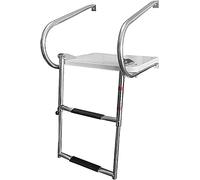 Aioneer Échelle De Bateau Pliable À 3 Marches en Acier Inoxydable 316 avec Large Pédale, Plateforme De Baignade Universelle en Abs, Échelle Télescopique À Fixation sous-Plancher -Onecolor-2 Step