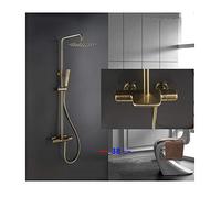 Aioneer Ensemble De Douche Multifonctions avec Pommeau De Douche, Douchette À Main Et Bec De Baignoire, Finition Or Brossé.-B