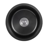 Aioneer Évier De Cuisine. Évier De Bar À Une Cuve en Acier Inoxydable avec Tuyau De Vidange, Noir, pour Camping-Car, À Encastrer Ou À Poser sous Le Plan De Travail.-Black-30×30cm