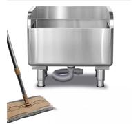 Aioneer Évier Utilitaire De Sol Professionnel, pour Cuisines, Restaurants, Commerces Et Garages, Cuve en Acier Inoxydable, Seau À Poser Au Sol, Évier Industriel pour Le Service D-Silver-120x41x55cm