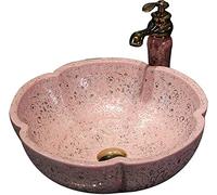 Aioneer Éviers, lavabo de salle de bain évier de luxe hôtel art évier en forme de pétale rose évier à pédale maison art circulaire Lowes salle de bain lavabos balcon céramique lavabo