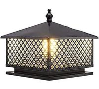 Aioneer Garden Post Light Aluminum Post Lanterns Traditional E27 Outdoor Post Light Antique Pillar Lights Square Door Column Headlight Weatherproof Ip55 Decor Garden Gate Park GA