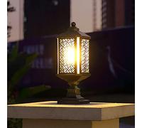 Aioneer Garden Post Light Column Light Outdoor Waterproof Gate Porch Column Post Lantern Wall Lamp Brown Fence Wall Pillar Lamp Rural Landscape Street Lights Aluminum Metal Post