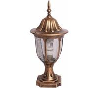 Aioneer Garden Post Light European Outdoor Column Lamp Waterproof Brass Finish Post Lamp Metal Rustproof Garden Patio Pillar Lamps Round Frosted Glass Lantern Light Street Lamp -Brass