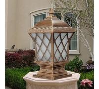Aioneer Garden Post Light Industrial Style Post Light Fixture Outdoor Waterproof Pillar Lamp E27 Aluminum Column Lamp Fence Outdoor Lamp Villa Courtyard Garden Pole Lamp Decor S-Brass-62cm