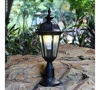 Aioneer Garden Post Light Single Head E27 Patio Light Waterproof Column Headlight Diamond Outdoor Lamp Gate Pillar Light Courtyard Garden Light Fixture Column Light Street Decor -Style a