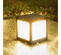 Aioneer Garden Post Light Solar Post Lamp Outdoor Fence Gate Pillar Column Lights Courtyard Wall Lamp Waterproof Patio Lights Outdoor European Garden Villa Courtyard Lights Stree-Yellow