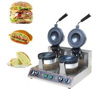 Aioneer Gaufrier Électrique Antiadhésif pour Hamburgers Et Paninis, 1300 W, Usage Professionnel. Idéal pour La Cuisine, Il Permet Également De Réaliser des Gaufres Et des Glaces.