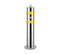 Aioneer Heavy-Duty Stainless Steel Safety Bollard with Reflective Strips - Removable Traffic Control Post for Driveway Security, 39.4In Yellow, Includes Anchor Bolts-1pcs - Yellow-1000mm/39.4in