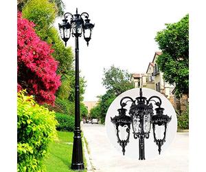 Aioneer Lampadaire Extérieur, Lampadaire sur Mât De Grande Hauteur pour Parc Rural Et Communauté, Éclairage Triple pour Cour, Éclairage Paysager Et Public, Colonne De Jardin en A