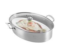 Aioneer Marmite À Vapeur pour Poisson avec Grille - Marmite À Pâtes Multi-Usages en Acier Inoxydable pour Cuire du Poisson À La Vapeur, Faire Bouillir De La Soupe Et Plus Encore