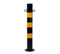 Aioneer Metal Delineator Post Only with Double Chain Hooks, Traffic Road Cones for Courtyard Driveways Parking Lot Sidewalk Street Garden Lawn, Parking Reflective Bollard-2 Pack-55cm/21.6in
