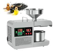 Aioneer Oil Extractor Machine - Cold & Hot Press Electric Oil Press, 820W Automatic Expeller, Stainless Steel for Peanuts and Sesame, Temperature Range 50-250℃, Capacity 3-5Kg/H