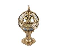 Aioneer Outdoor Pillar Lamp Ball Shape Outdoor Pillar Light Retro Waterproof Post Cap Lamp Aluminum Glass Pillar Lantern for Landscape Garden Yard Walkway Villa Gate Street Ligh-Brass-17 * 34 * 11cm