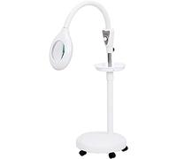 Aioneer Portable LED Magnifying Floor Lamp, 16X Lighted Magnifier Light, with 360° Five-Rotating Base and Storage Tray, Height Adjustable, for Reading, Beauty, Tattoo, Crafts Ful