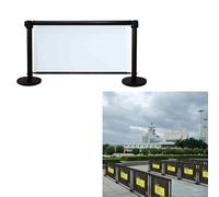 Aioneer Premium Retractable Queue Barriers, Black Crowd Control Stanchions for Effective Line Management, Durable Queue Management System for Customer Flow and Safety