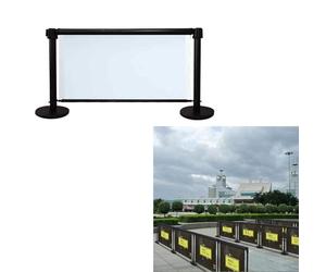 Aioneer Premium Retractable Queue Barriers, Black Crowd Control Stanchions for Effective Line Management, Durable Queue Management System for Customer Flow and Safety
