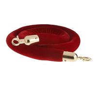 Aioneer Red Velvet Rope Barrier with Gold/Silver Hooks, 0.6-3.66M, Ideal for Event Crowd Control, Party, and Red Carpet Use.-Redgold-1.2m/4ft/47in