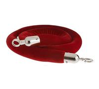 Aioneer Red Velvet Rope Barrier with Gold/Silver Hooks, 0.6-3.66M, Ideal for Event Crowd Control, Party, and Red Carpet Use.-Redsilver-1.5m/5ft/59in